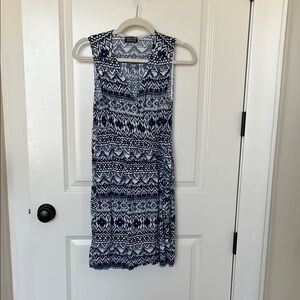 Papermoon Navy and White Geometric Midi Dress